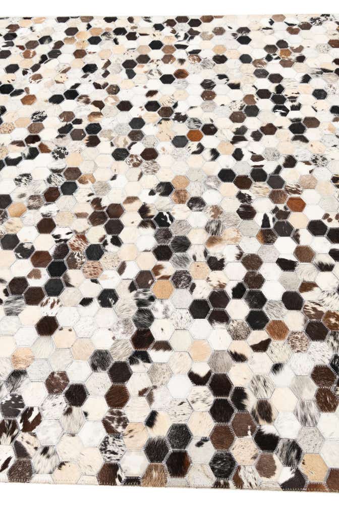5' 1 x 8' Cowhide Leather Rug