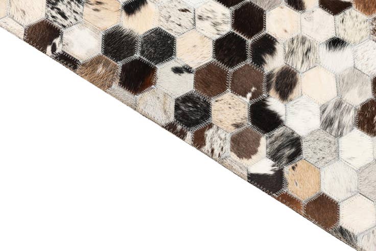 Detail image of 5' 1 x 8' Cowhide Leather Rug