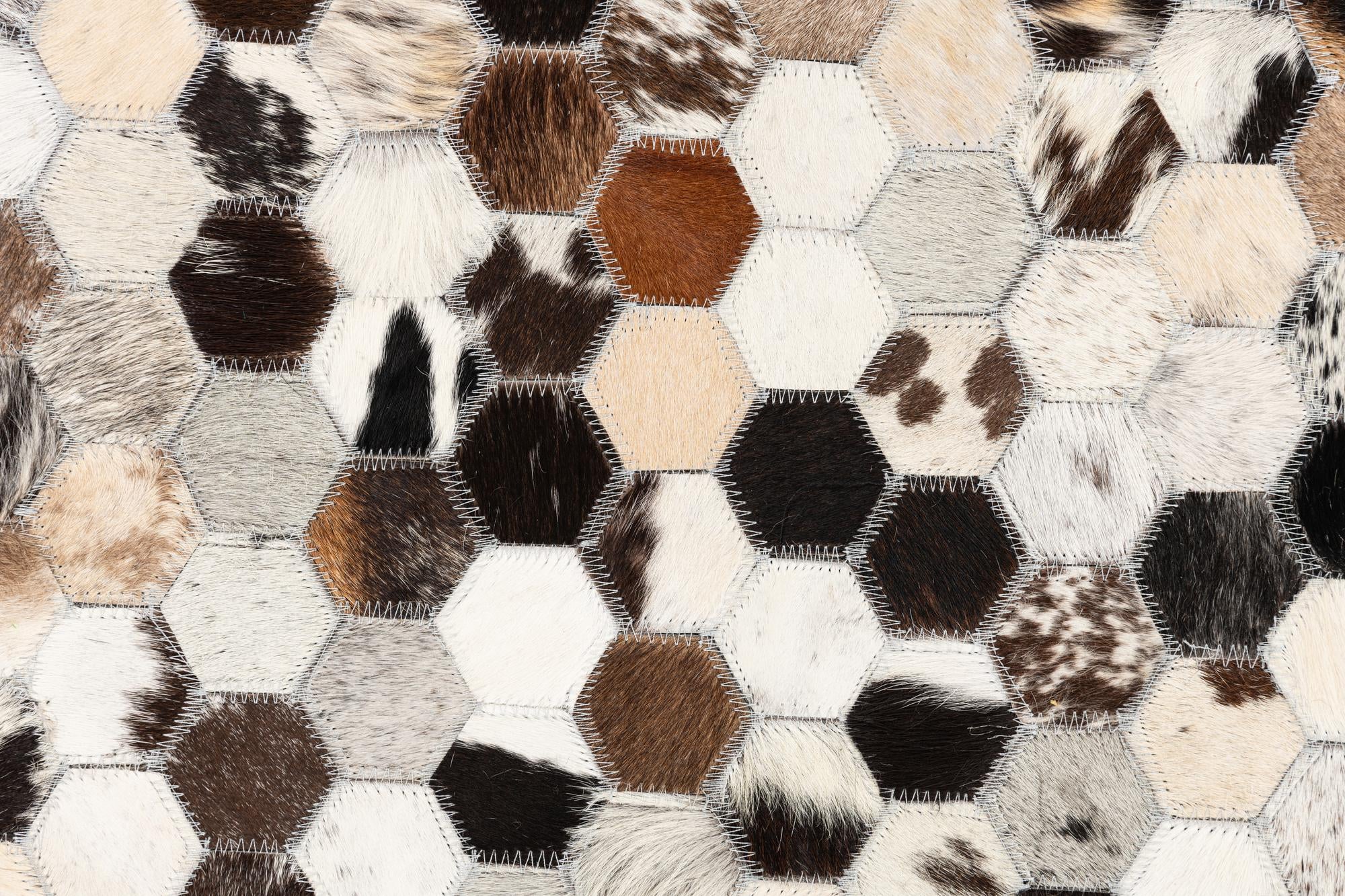 5' 1 x 8' Cowhide Leather Rug