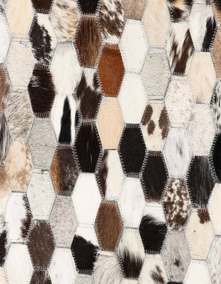 Detail image of 5' 1 x 8' Cowhide Leather Rug