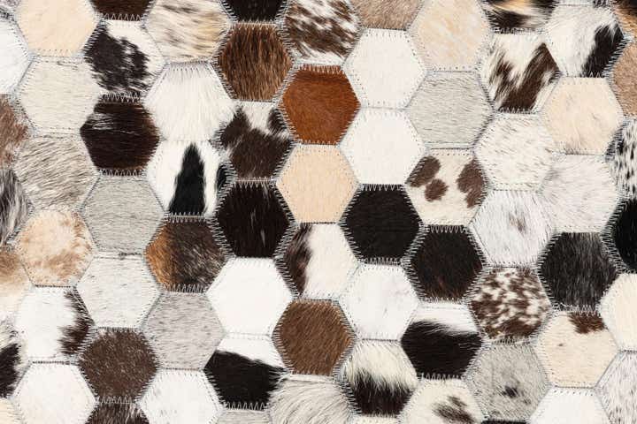5' 1 x 8' Cowhide Leather Rug