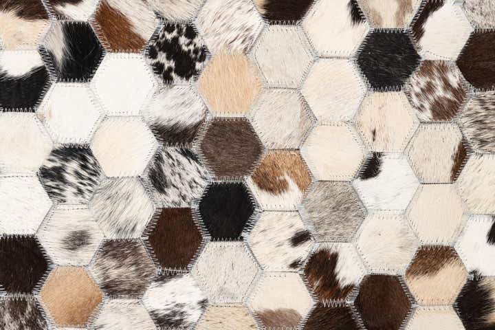5' 1 x 8' Cowhide Leather Rug