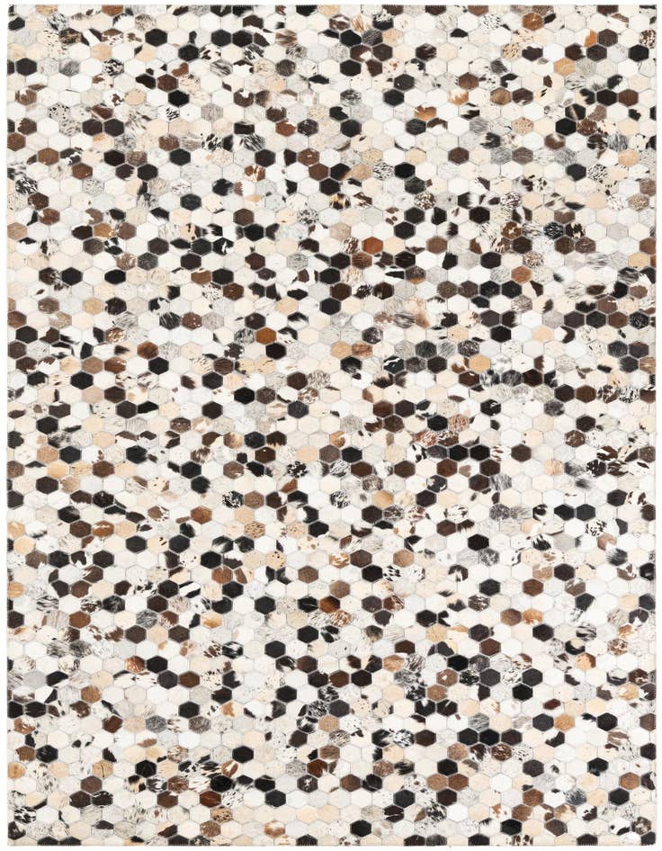 Detail image of 5' 1 x 8' Cowhide Leather Rug