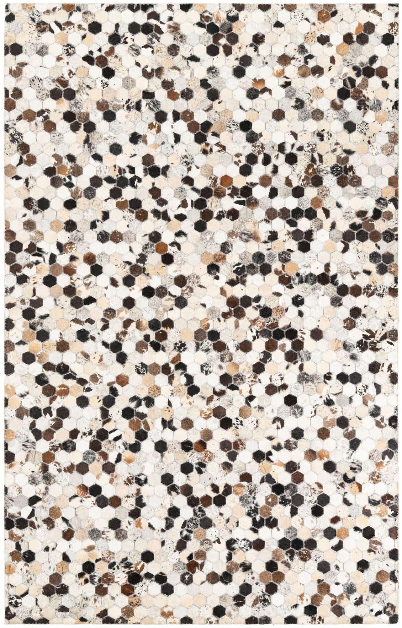 5' 1 x 8' Cowhide Leather Rug