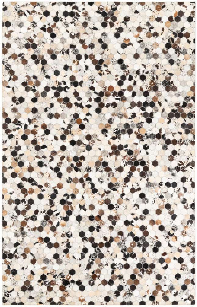 5' 1 x 8' Cowhide Leather Rug
