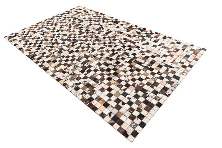 5' 1 x 8' 1 Cowhide Leather Rug