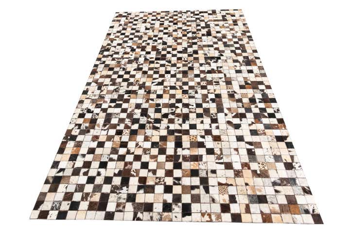 5' 1 x 8' 1 Cowhide Leather Rug