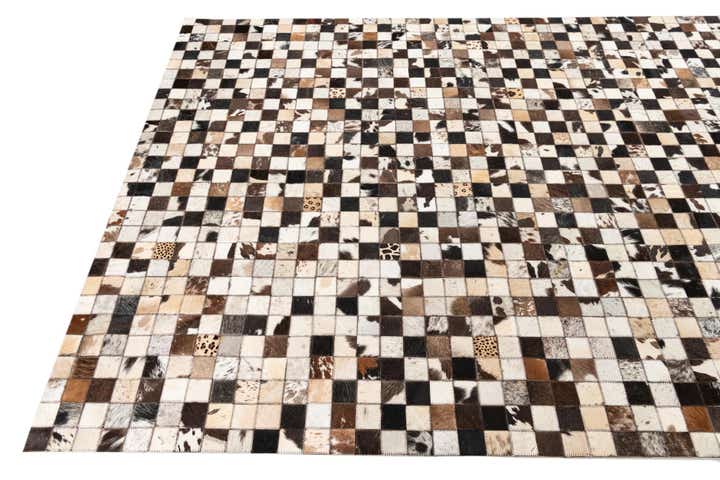 5' 1 x 8' 1 Cowhide Leather Rug