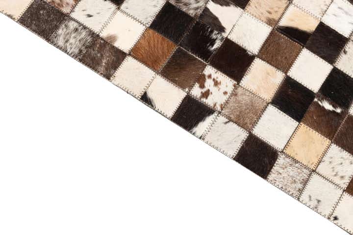 5' 1 x 8' 1 Cowhide Leather Rug