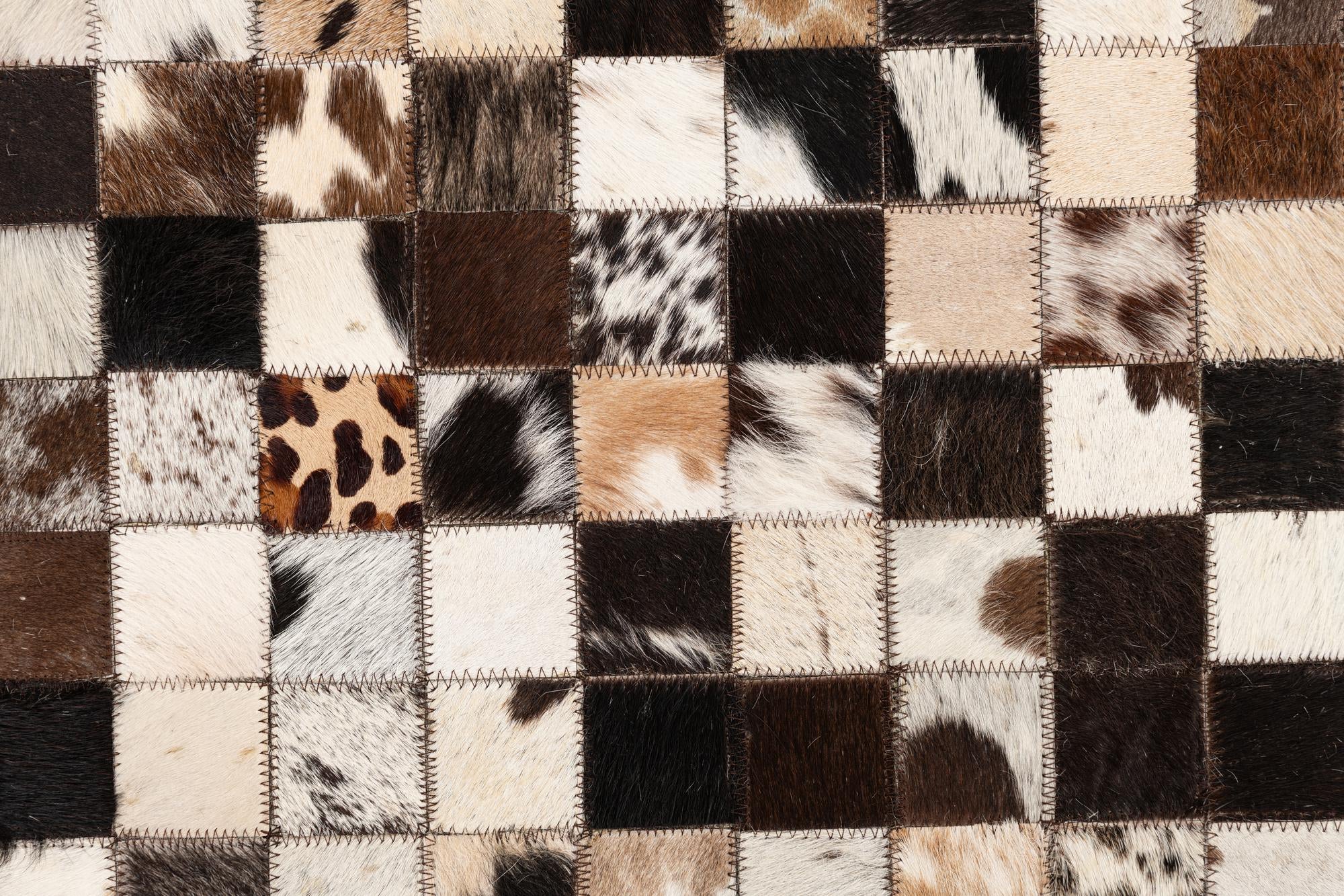 5' 1 x 8' 1 Cowhide Leather Rug