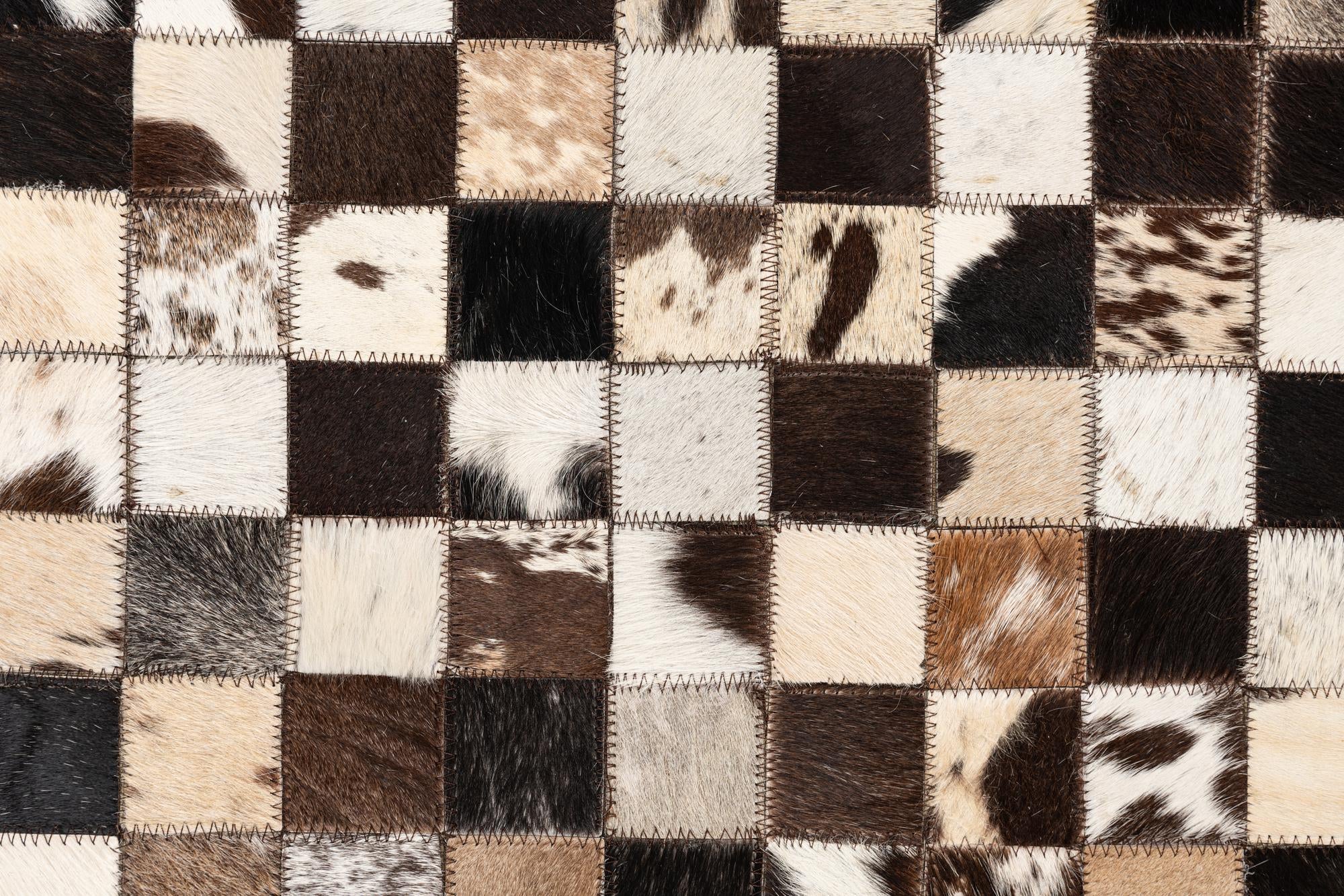 5' 1 x 8' 1 Cowhide Leather Rug