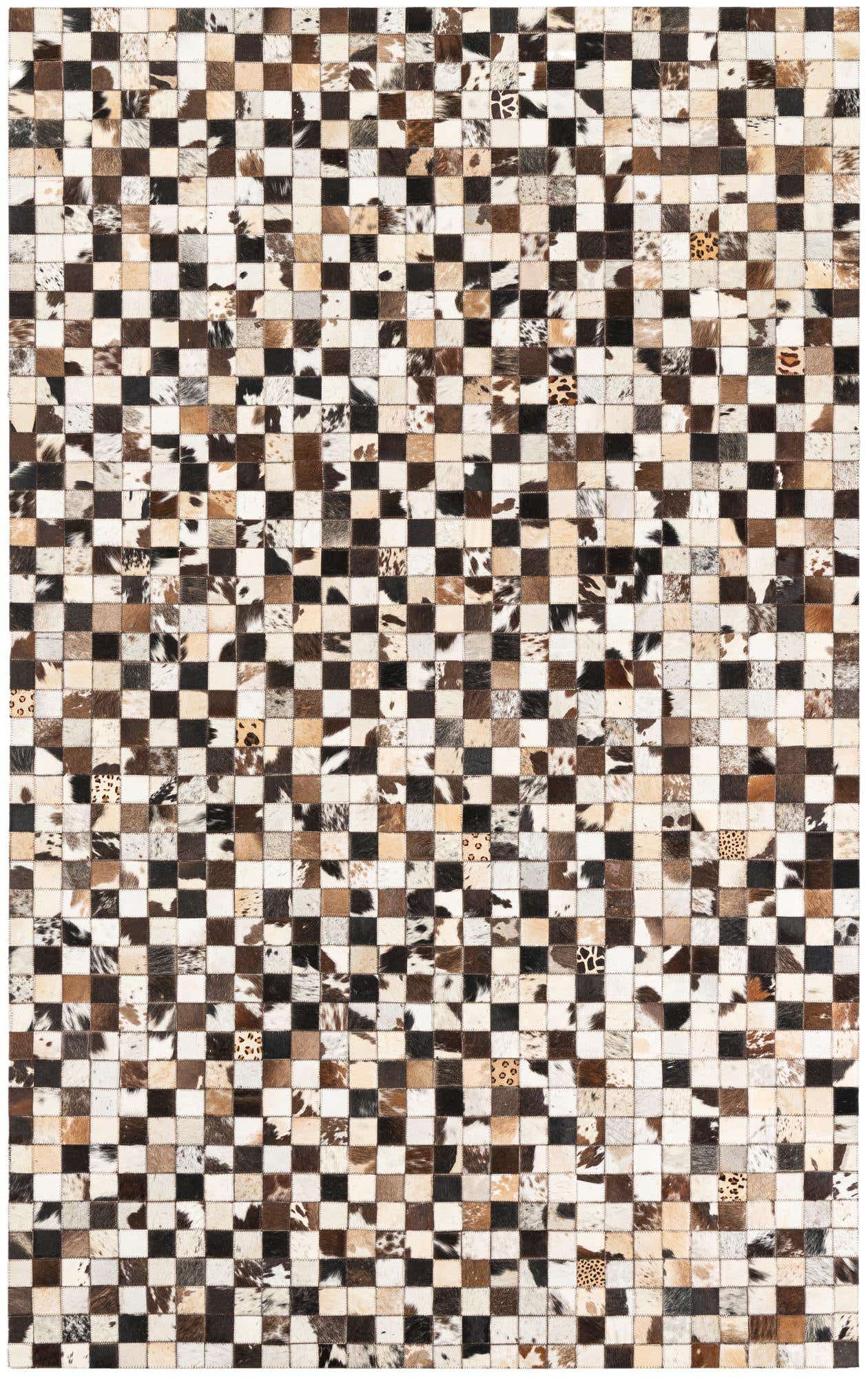 5' 1 x 8' 1 Cowhide Leather Rug