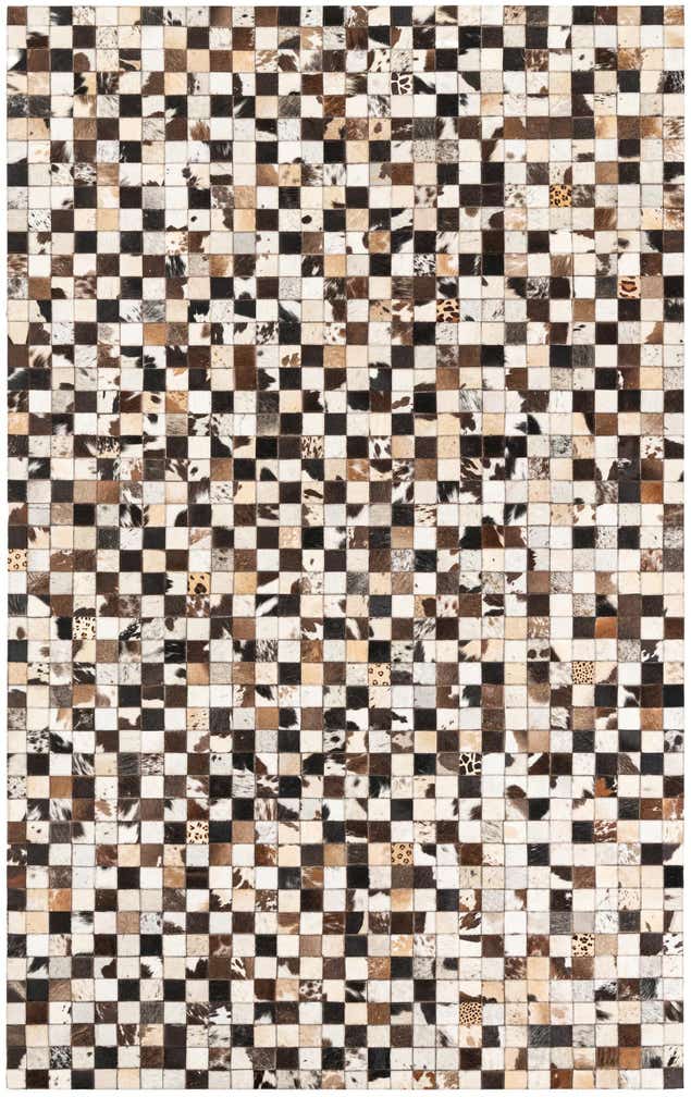 5' 1 x 8' 1 Cowhide Leather Rug
