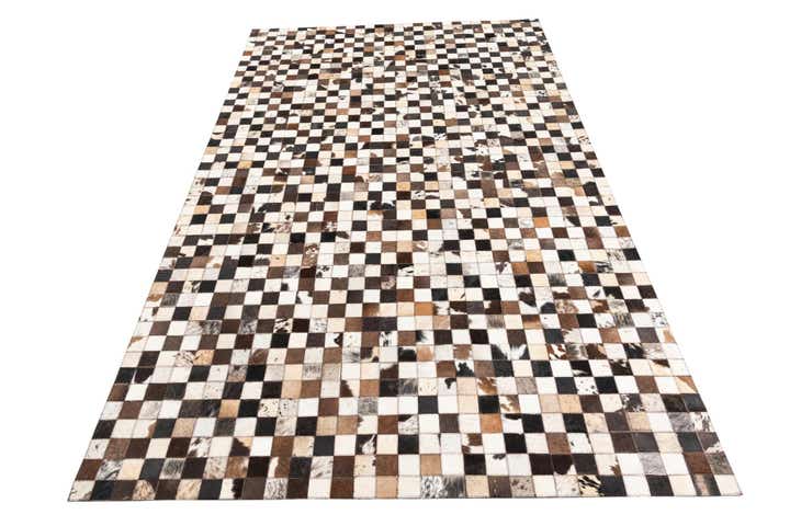 5' 1 x 8' 2 Cowhide Leather Rug