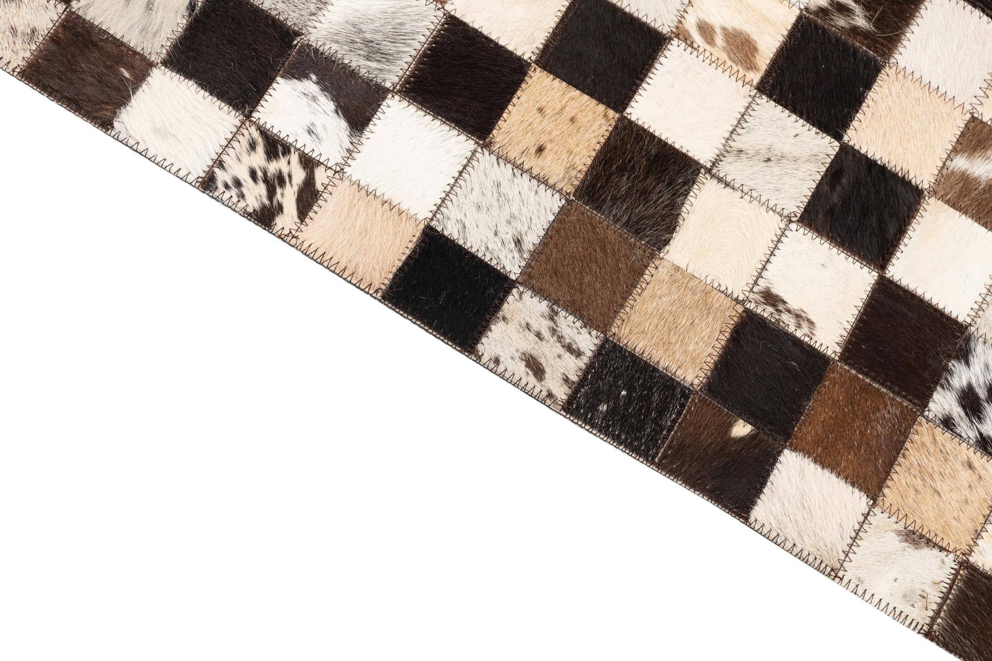 5' 1 x 8' 2 Cowhide Leather Rug
