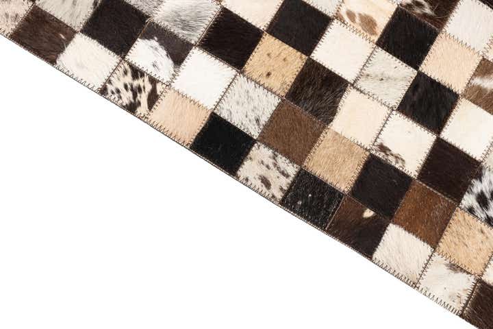 5' 1 x 8' 2 Cowhide Leather Rug