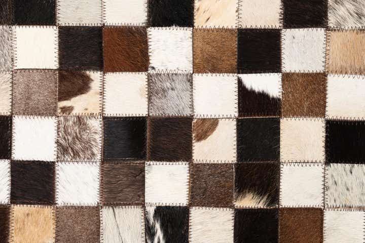 5' 1 x 8' 2 Cowhide Leather Rug