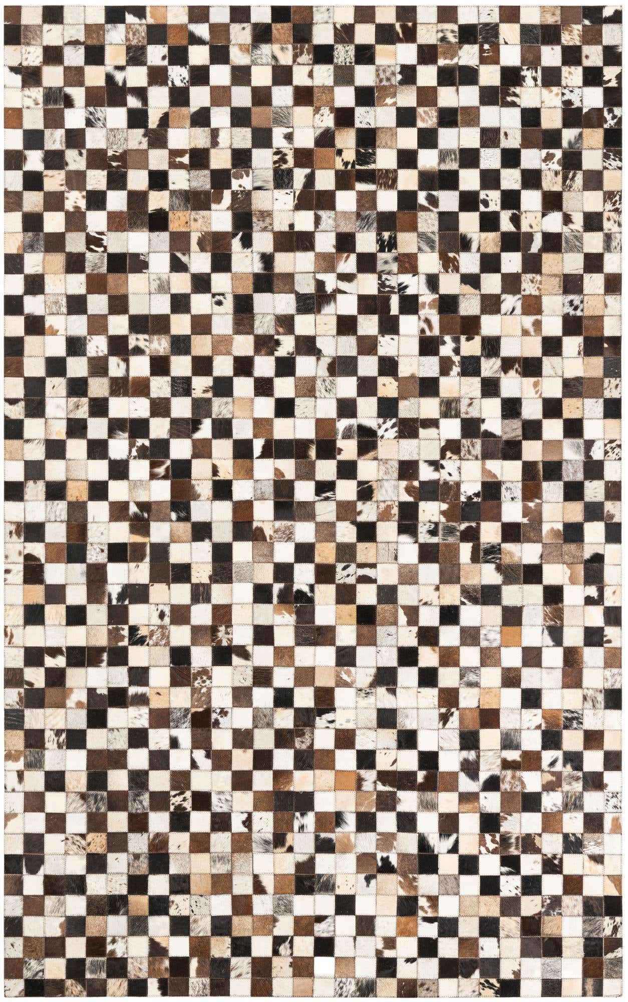 5' 1 x 8' 2 Cowhide Leather Rug