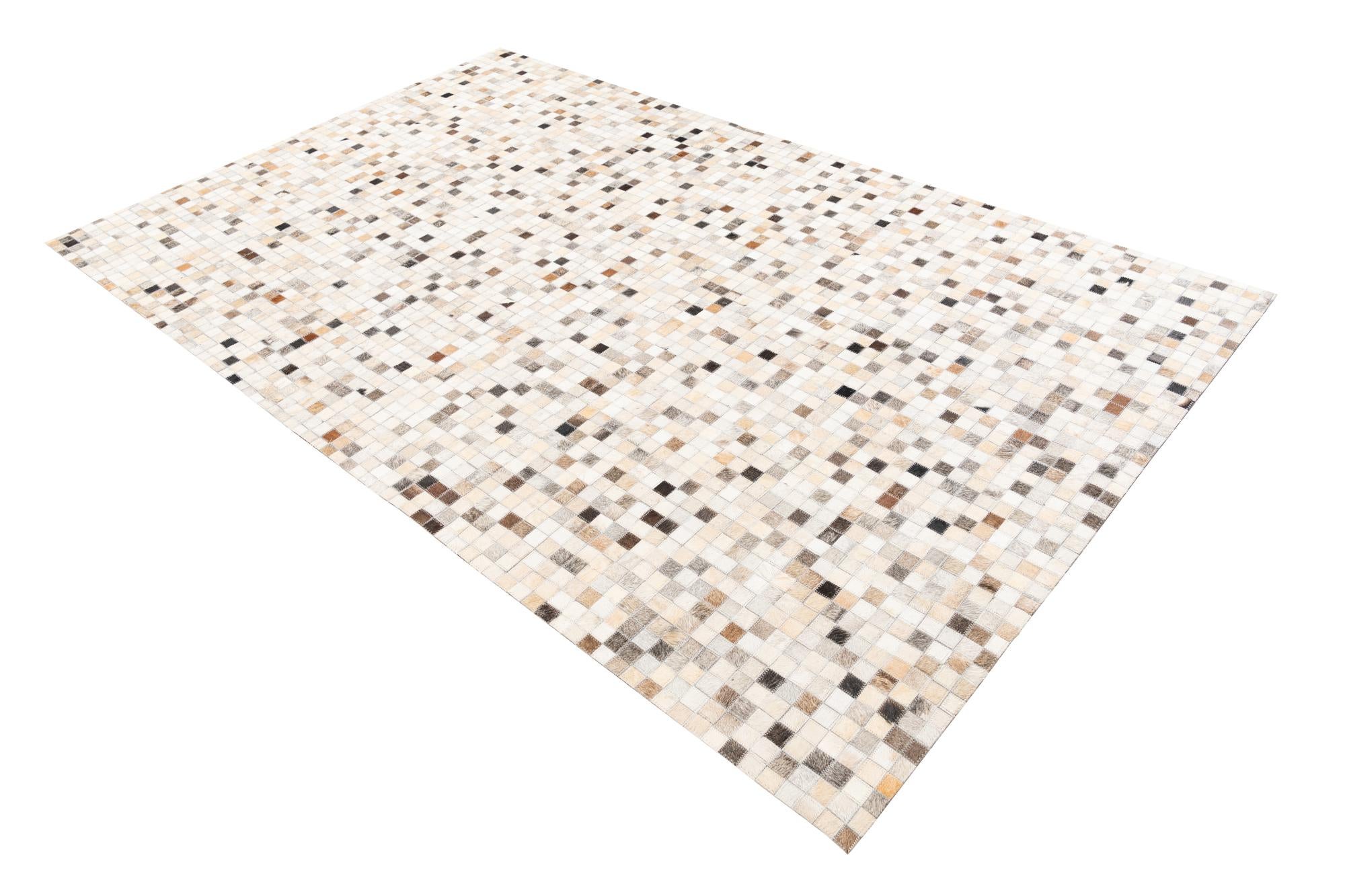 5' 1 x 8' 1 Cowhide Leather Rug