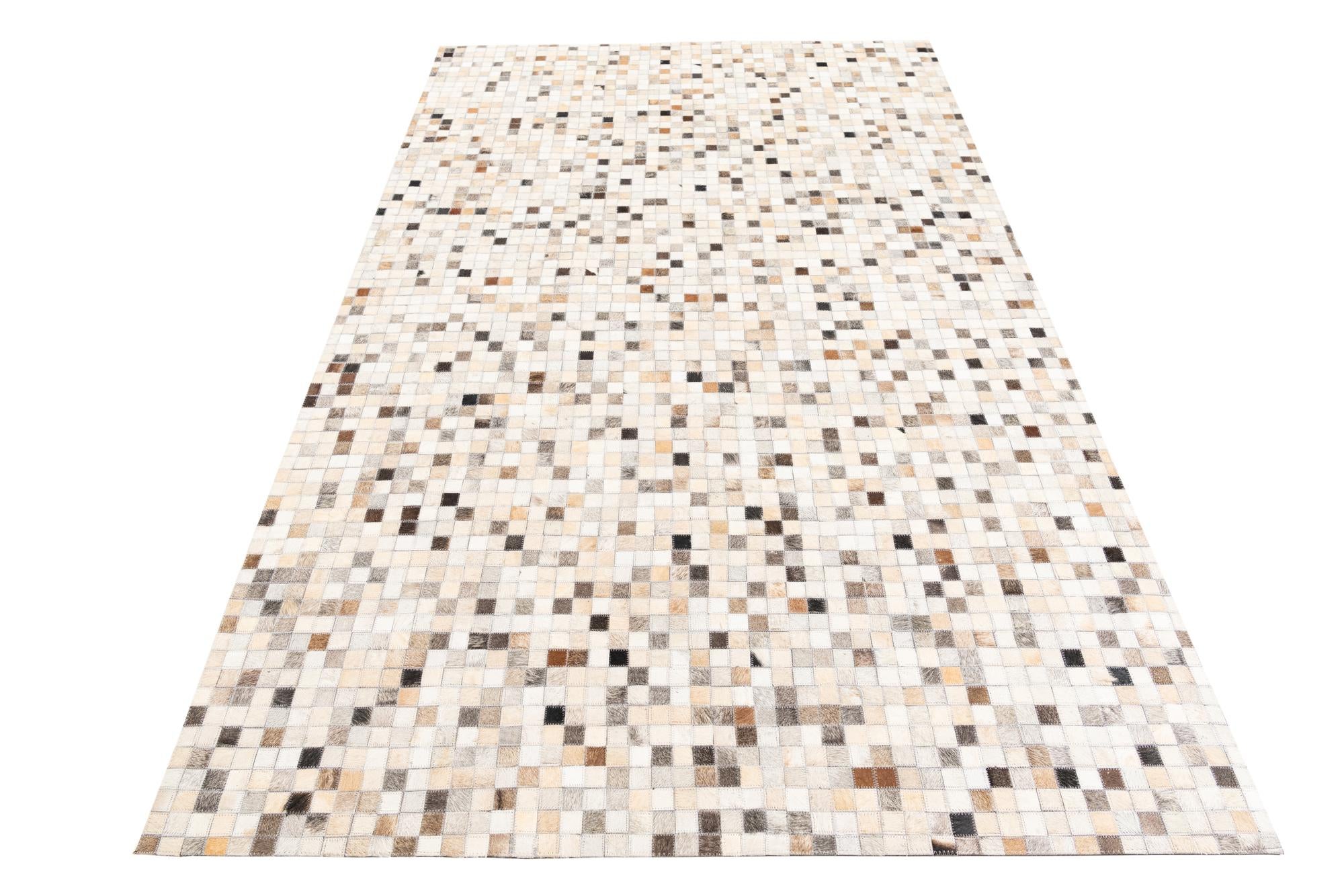 5' 1 x 8' 1 Cowhide Leather Rug