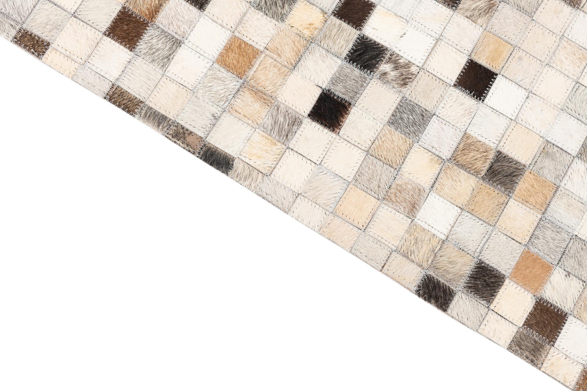 5' 1 x 8' 1 Cowhide Leather Rug