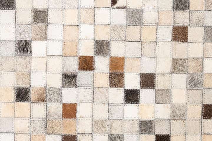5' 1 x 8' 1 Cowhide Leather Rug