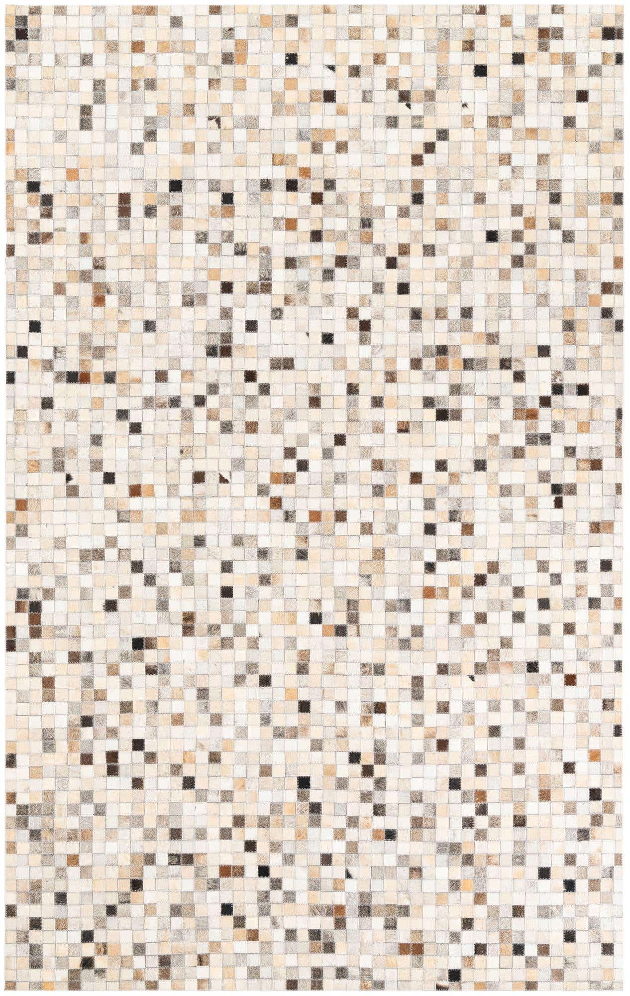 5' 1 x 8' 1 Cowhide Leather Rug