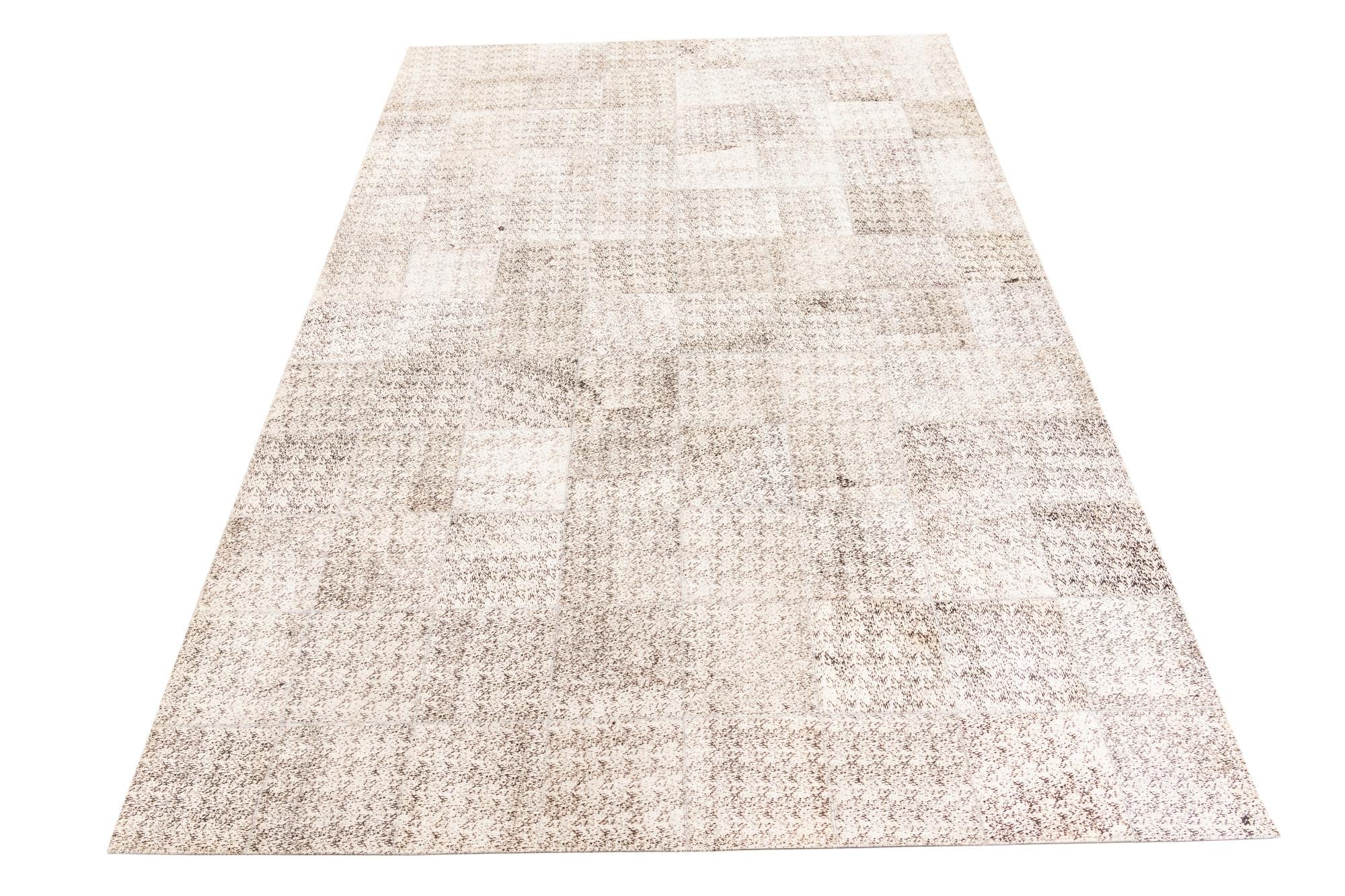 5' 3 x 7' 6 Cowhide Leather Rug