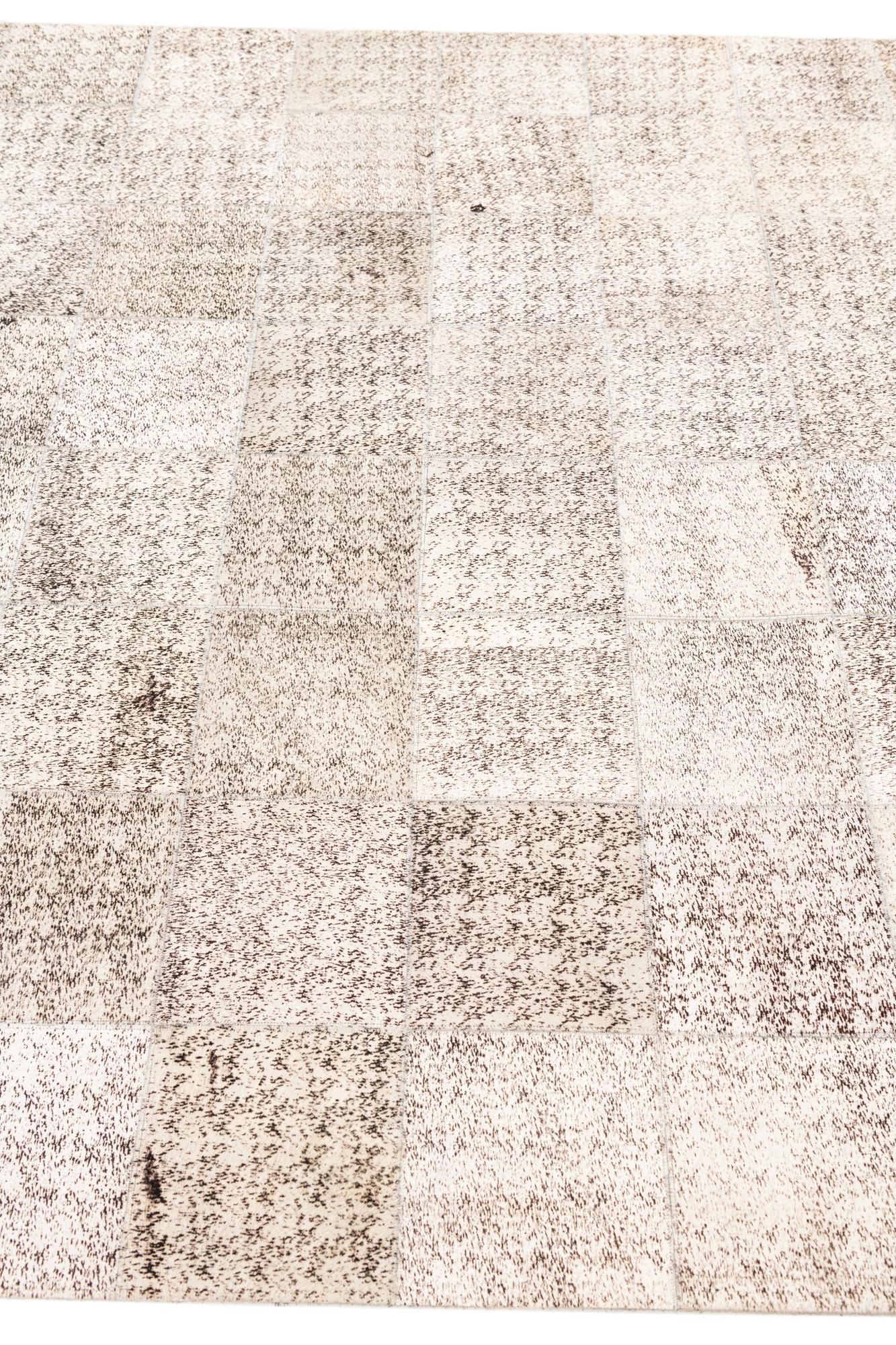 5' 3 x 7' 6 Cowhide Leather Rug