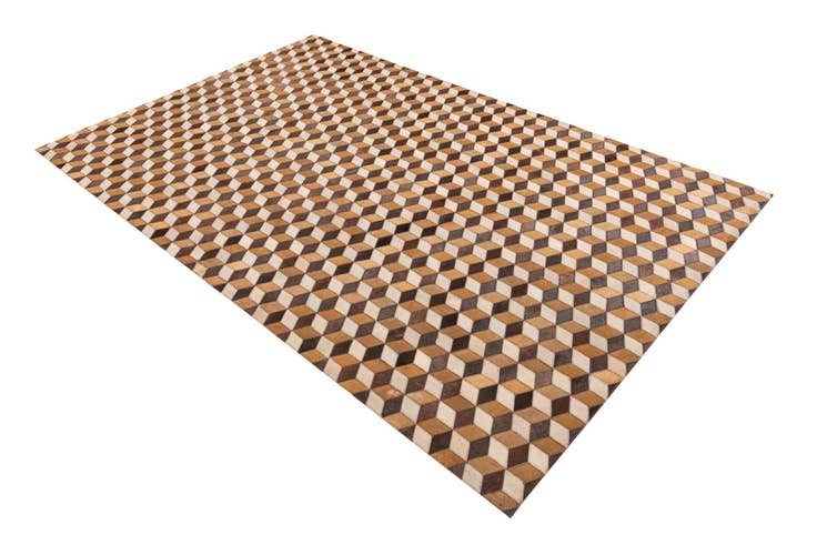 Detail image of 5' 1 x 8' Cowhide Leather Rug