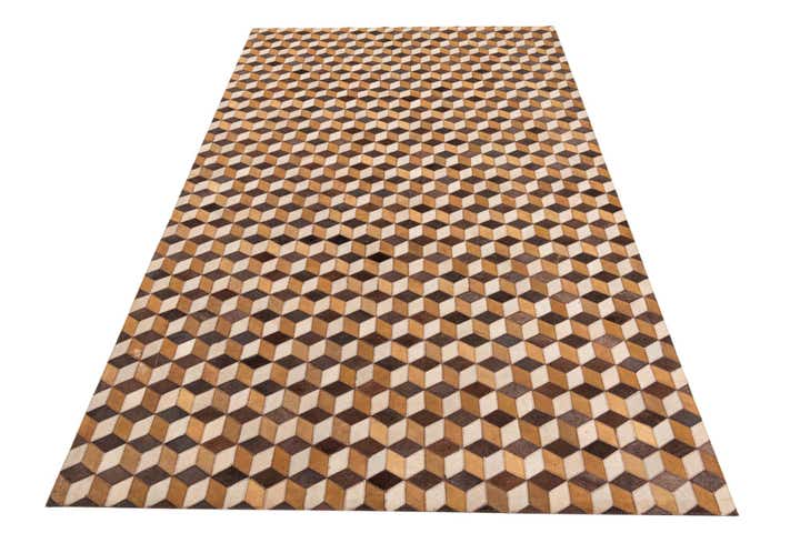 5' 1 x 8' Cowhide Leather Rug