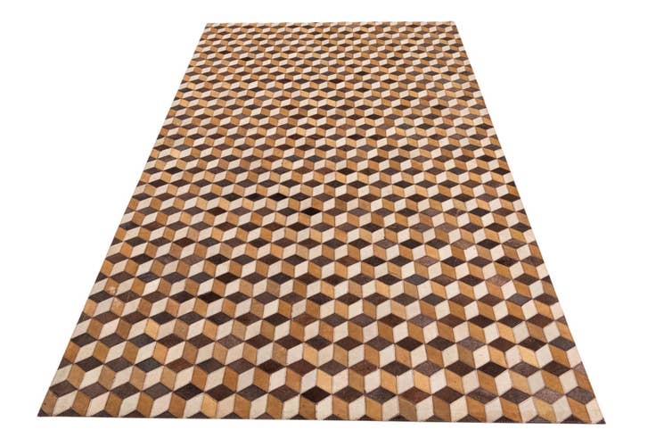 Detail image of 5' 1 x 8' Cowhide Leather Rug
