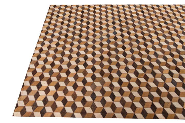 5' 1 x 8' Cowhide Leather Rug