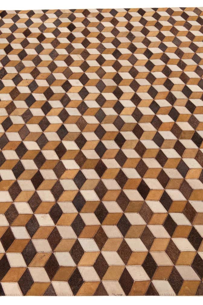 5' 1 x 8' Cowhide Leather Rug