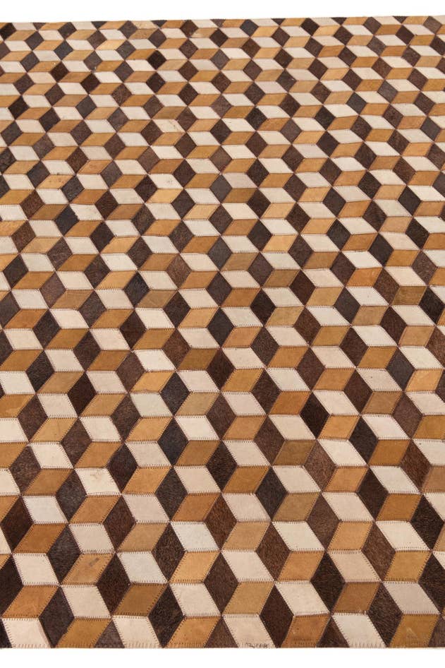 Detail image of 5' 1 x 8' Cowhide Leather Rug