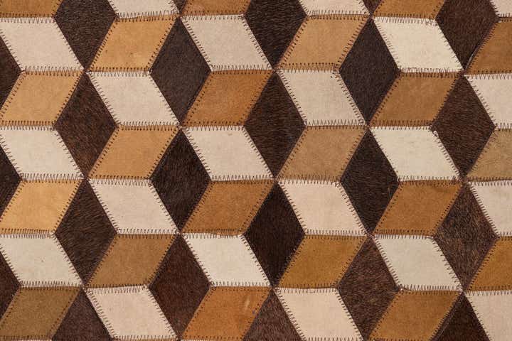 5' 1 x 8' Cowhide Leather Rug