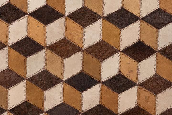 5' 1 x 8' Cowhide Leather Rug
