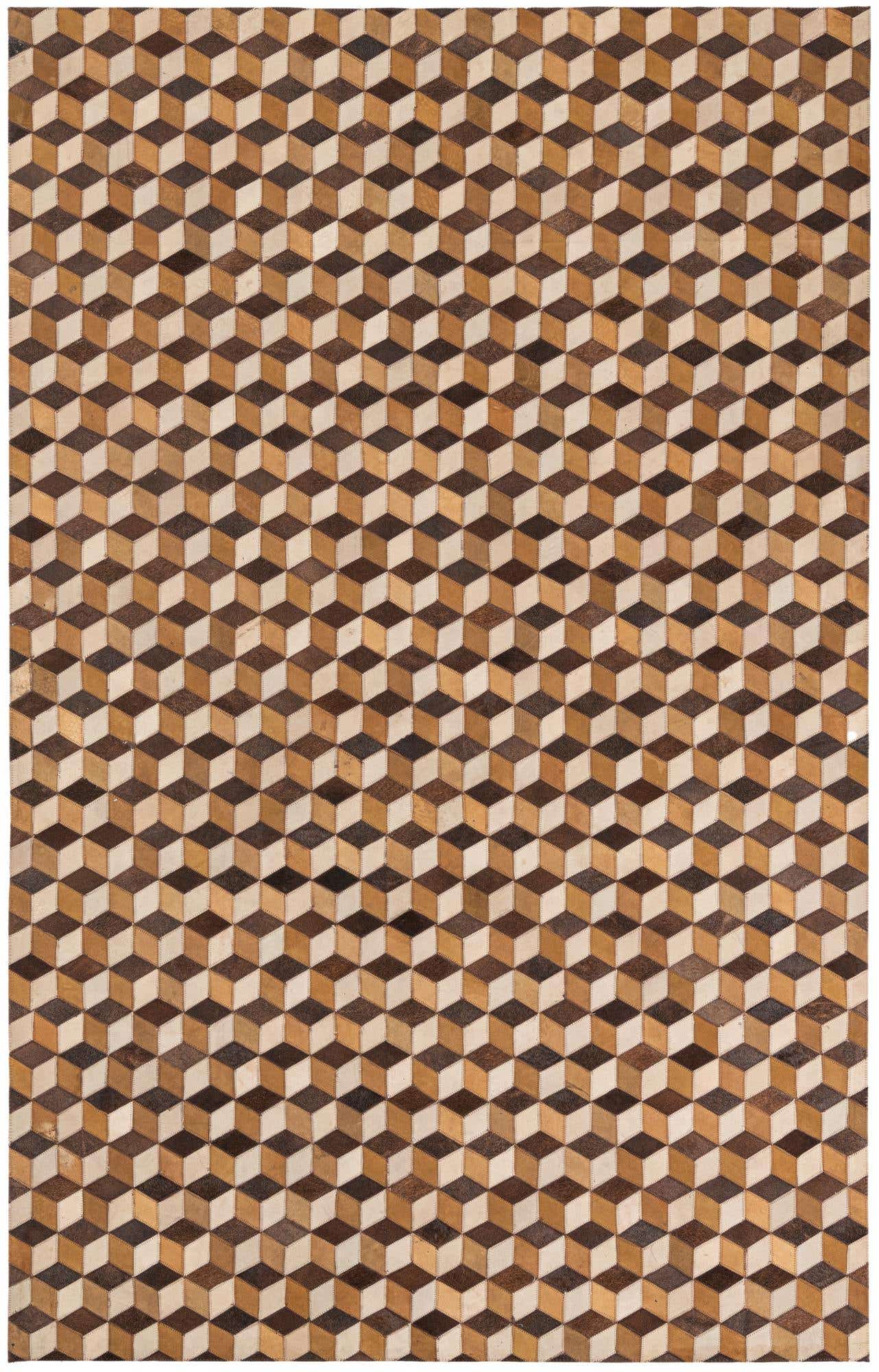5' 1 x 8' Cowhide Leather Rug