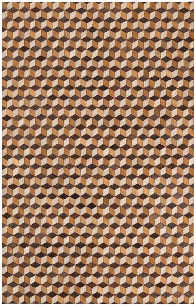 5' 1 x 8' Cowhide Leather Rug