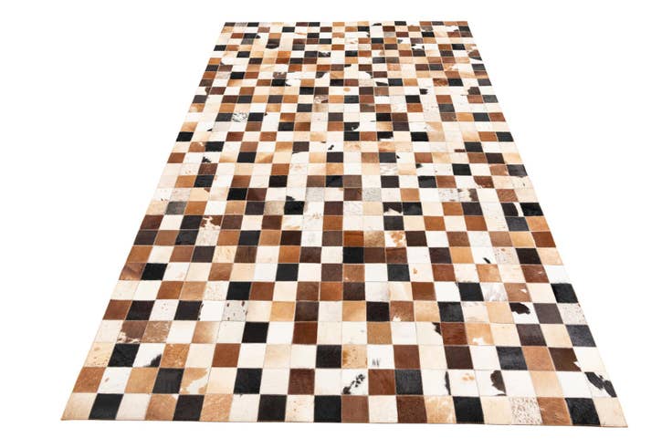 Detail image of 5' 1 x 8' Cowhide Leather Rug