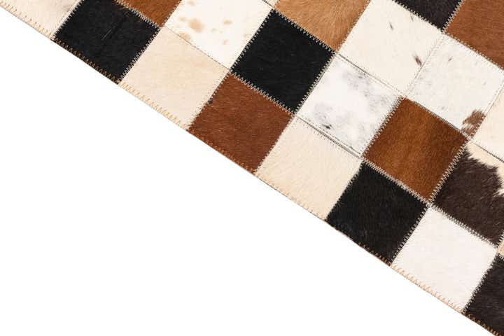 5' 1 x 8' Cowhide Leather Rug