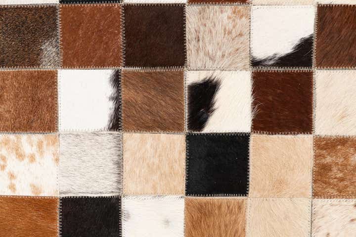 5' 1 x 8' Cowhide Leather Rug