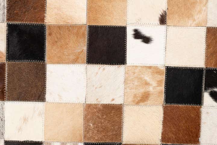 5' 1 x 8' Cowhide Leather Rug