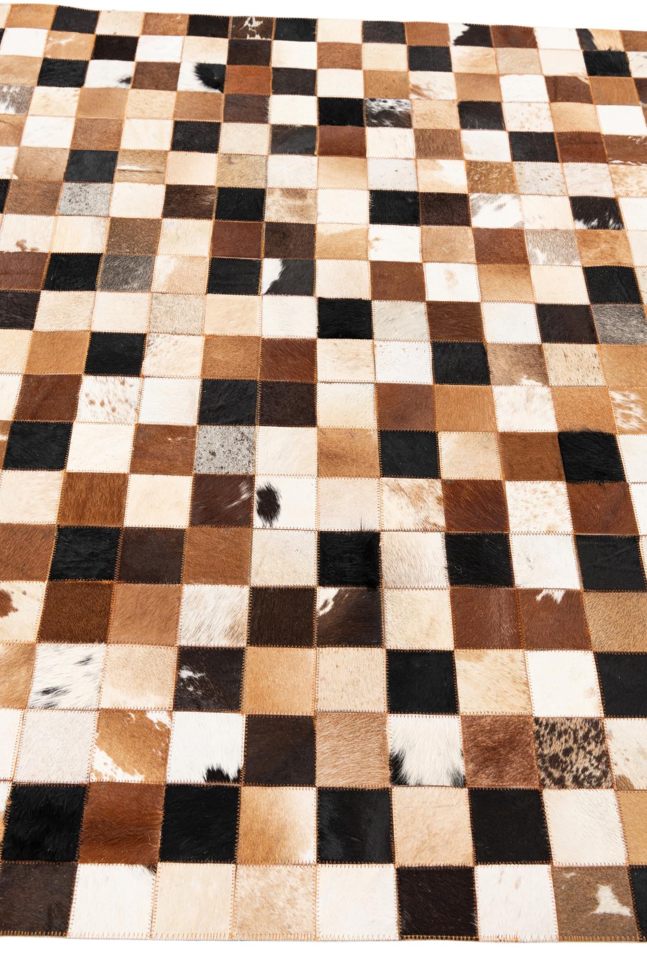 5' x 8' Cowhide Leather Rug