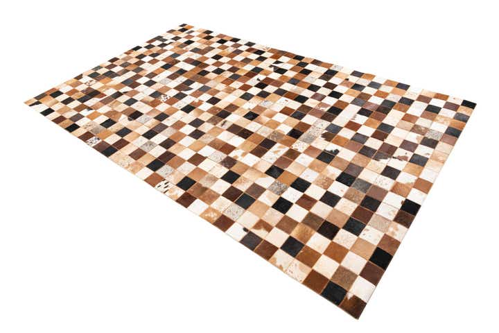 5' 1 x 8' 1 Cowhide Leather Rug