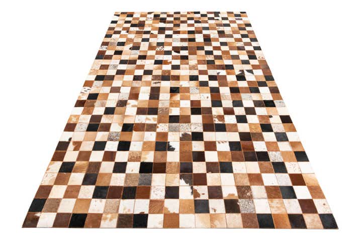 5' 1 x 8' 1 Cowhide Leather Rug
