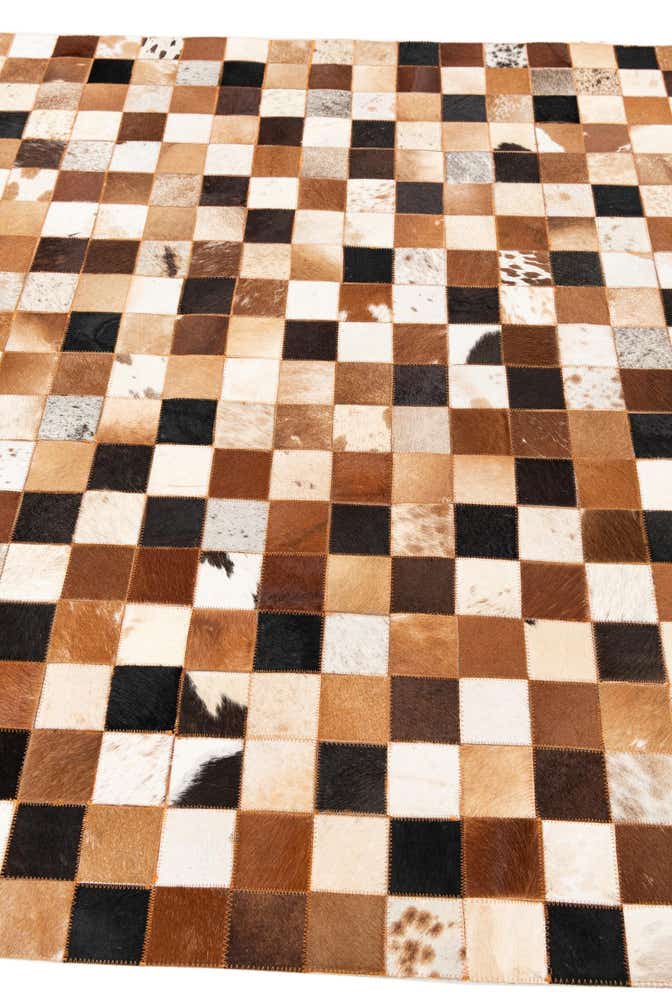 5' 1 x 8' 1 Cowhide Leather Rug