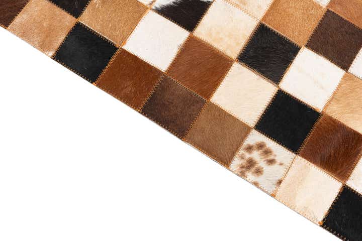 5' 1 x 8' 1 Cowhide Leather Rug