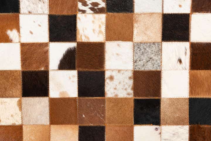 5' 1 x 8' 1 Cowhide Leather Rug