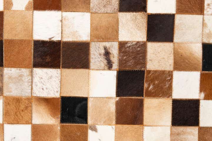 5' 1 x 8' 1 Cowhide Leather Rug
